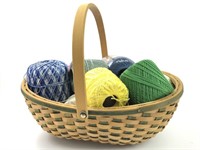 Basket Full of Various Sewing & Crochet Thread