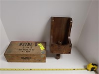 Wayne-o Fort Wayne Wood Box and Wood Candle Stick