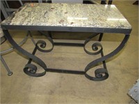 Granite Top Bench Table Metal Legs