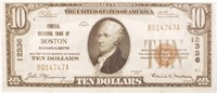 Massachusetts. Boston. $10 National Currency