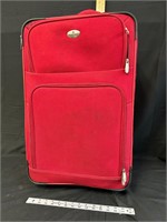 Pair of Full Size and Carry on Suitcase - Red
