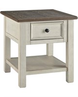 Two Tone End Table, Antique Cream