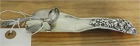 Sterling silver floral decorated shoe horn,