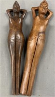 Risque Figural Carved Nude Nutcrackers