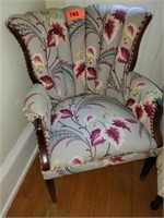 FLORAL DESIGNED UPHOLSTERED ARM CHAIR