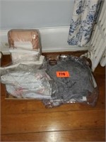 LOT GRAY CURTAINS & OTHER PCS.