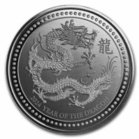 2024 2 Oz Ag Year Of The Dragon Bu (rhodium-pl.)