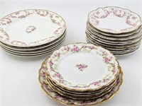 Limoges Bridal Rose Dishes