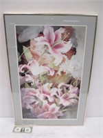 Framed Floral Watercolor Artwork - Possibly
