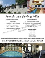 French Lick Villa - One Week Stay
French Lick