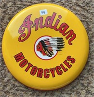 Indian Motorcycles Metal Round 12" Button Sign