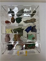 Acrylic Hanging Box w/ Stone Animals 14" x 11"