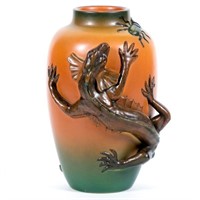 Ipsen Danish Pottery Vase with Lizard