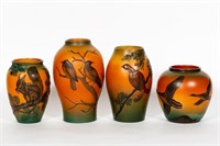 Four Danish Ipsen Pottery Vases