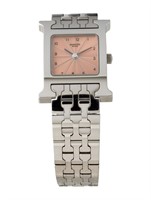 Hermes Heure H Guilloche Salmon Dial Watch 21mm