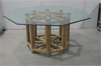 62"x 28.5" Glass Topped Table