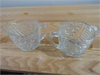 Vintage Cut Glass Sugar Bowl & Creamer