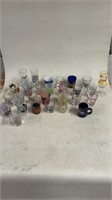 Box lot of various shot glasses