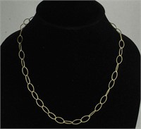 ITALY GOLD OVER 925 OVAL CROWNWORK LINK CHAIN