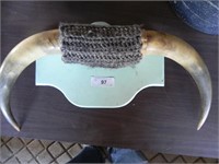 Vintage Horn Wall Hanging (approx. 22" wide)