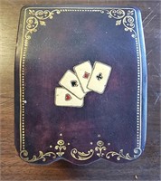 Vintage Leather Playing Card Holder