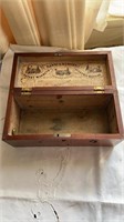 Antique wood box with original label for the
