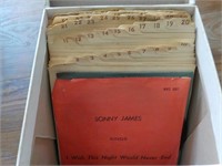 box of 45 records, beetles, Elvis, and more