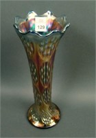 Fenton Knotted Beads 9 1/4" Tall Swung Vase – Blu