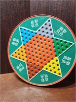Vintage Chinese Checkers Round Tin Game (2 Sided)