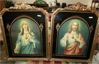 Mary & Jesus religious lithographs in Art Deco