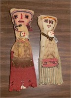 2- Peruvian cloth dolls 11" tall