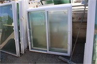 47-1/2x47-1/2 white vinyl window frosted glass