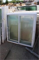 47-1/2x47-1/2 white vinyl window frosted glass