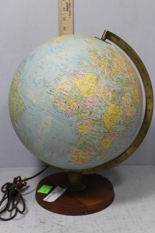 Lighted tabletop globe 1980s