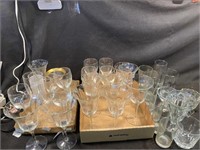 Lot OF Glassware Includes Water Goblets