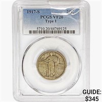 1917-S Standing Liberty Quarter PCGS VF20 Type 1