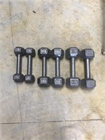Dumbells- 2x5 lb/ 2 x 8 lb $ 2 x10 weights