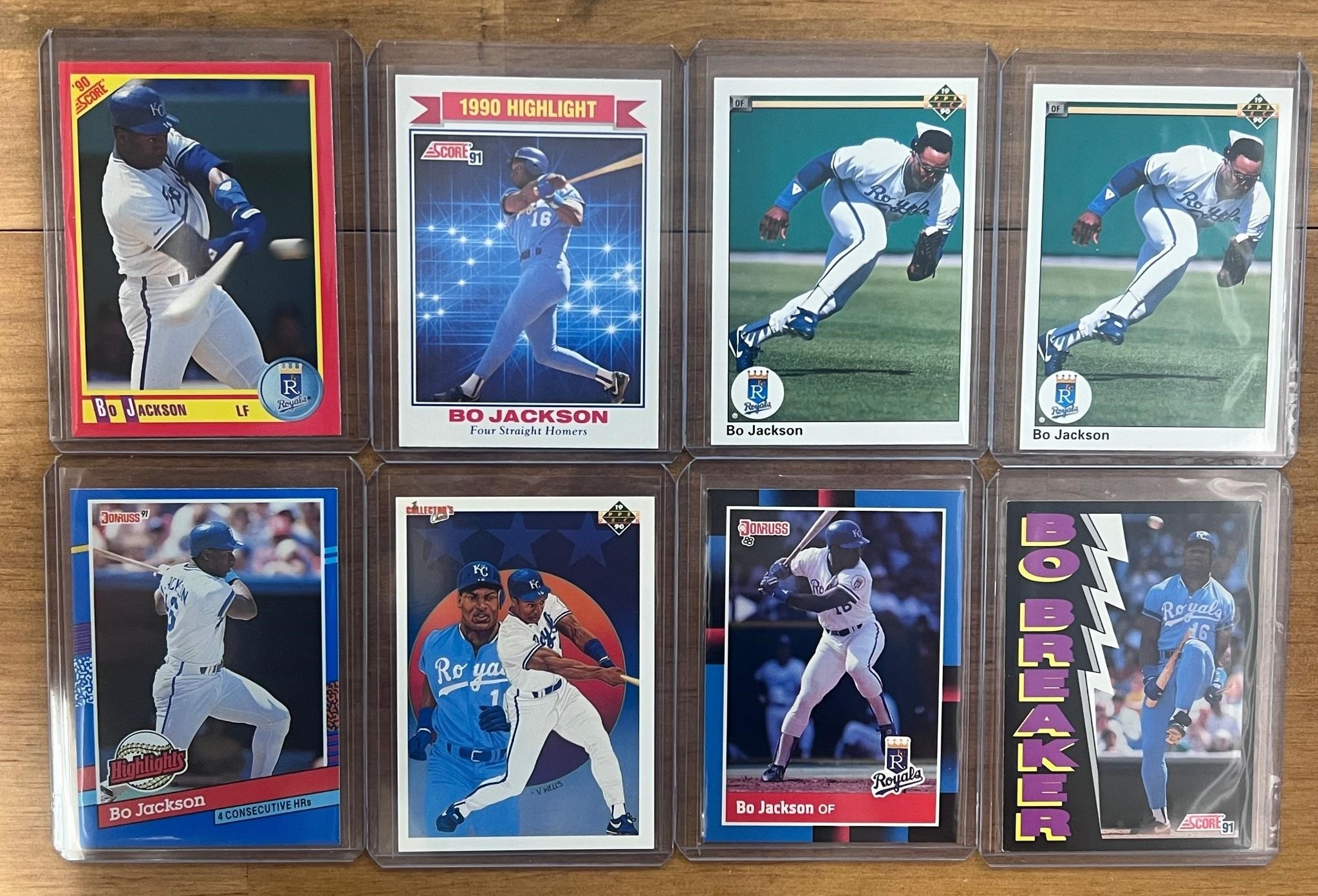 Lot of 8 1987-1991 Bo Jackson MLB cards