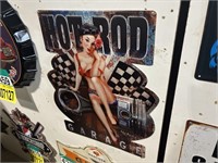 Hot Rod Garage Metal Sign