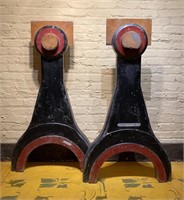 Pair Colorful Industrial Foundry Pieces