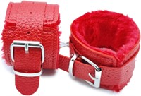 Punk Fluffy Wrist PU Leather Handcuff x2