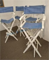 Bar height folding stools denim covers