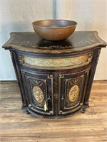 Painted Floral Cabinet with Copper Sink