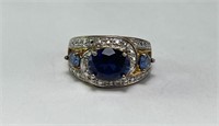 Gorgeous Sterling London Blue Topaz Ring 7 Gr S-8