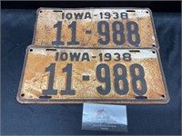 1938 Iowa License Plates