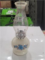 Vintage Oil Lamp W/Floral Designs