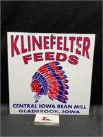 Metal Klinefelter Feeds Gladbrook Iowa Sign