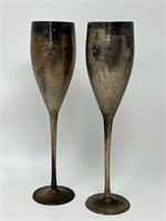 Silverplate Toasting Champagne Flutes