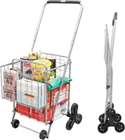 Supenice Grocery Shopping Cart With Wheels Deluxe