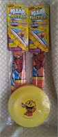 New -Pack Man Frisbee and 2 kites